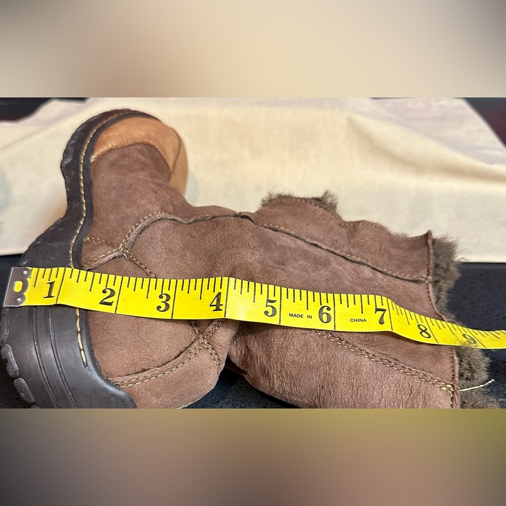 Sofft Ankle Boots Brown Leather/Suede with Brown Shearling Lining Women’s Sz 9.5 - Picture 13 of 16